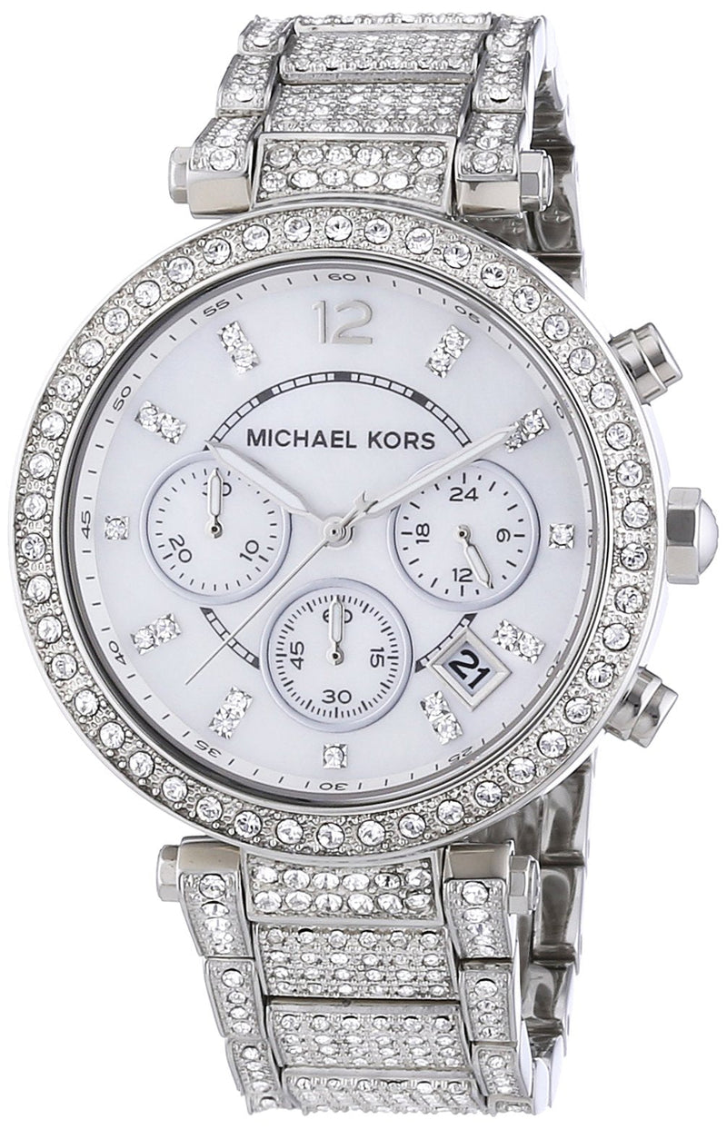 Michael Kors Parker Mother of Pearl Dial Diamonds Silver Steel Strap Watch for Women - MK5572 Buy Now By Michael Kors