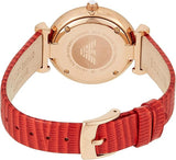 Emporio Armani Gianni T Bar Silver Dial Red Leather Strap Watch For Women - AR1876 Buy Now By Emporio Armani
