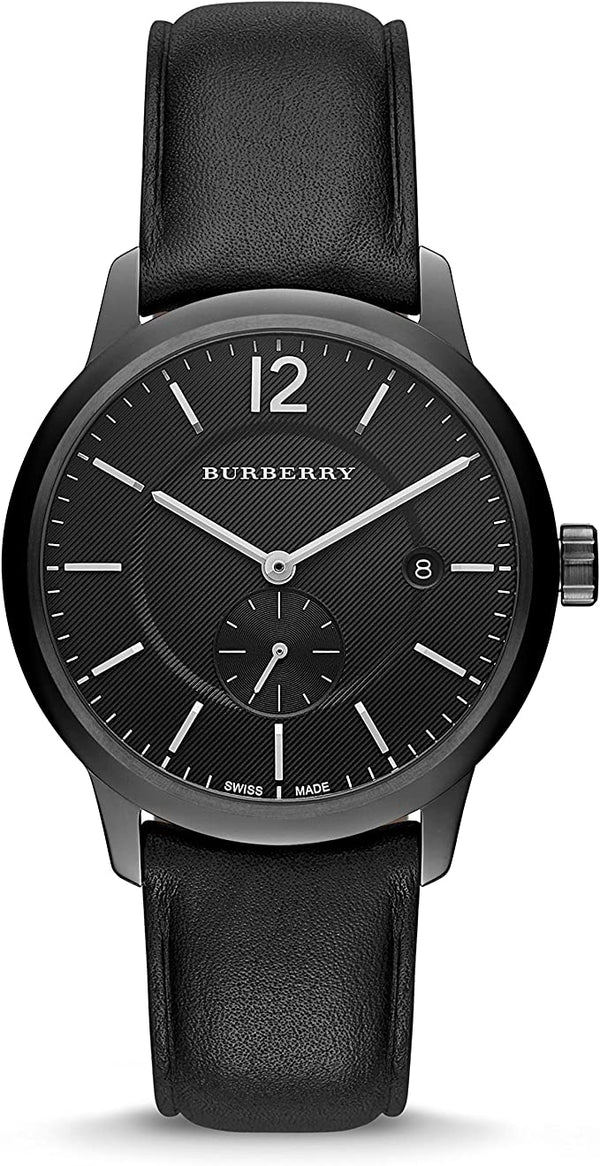 Shop Burberry The Classic Black Dial Black Leather Strap Watch for Men - BU10003 in USA