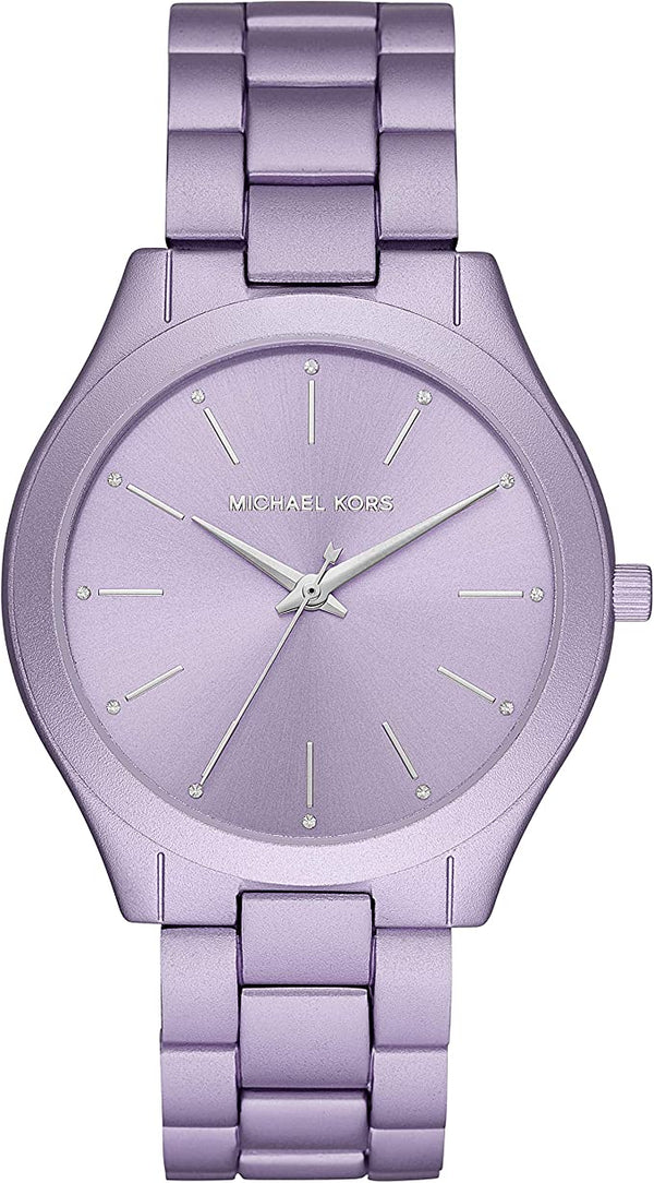 Shop Michael Kors Slim Runway Quartz Purple Dial Purple Steel Strap Watch For Women - MK4540 in USA
