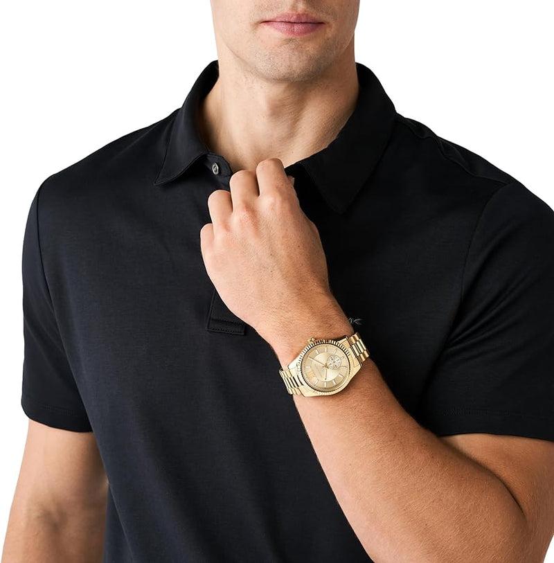 Michael Kors Lexington Quartz Gold Dial Gold Steel Strap Watch For Men - MK8947 Buy Now By Michael Kors