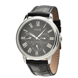 Guess Wafer Analog Black Dial Black Leather Strap Watch For Men - W70016G1 Buy Now By Guess