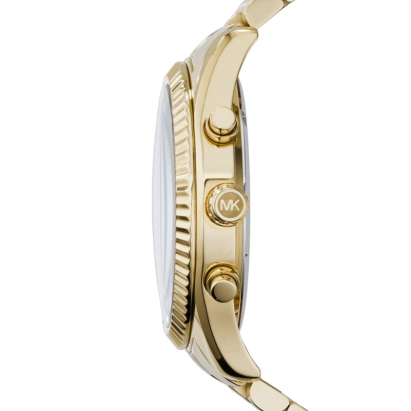 Michael Kors Lexington Chronograph Black Dial Gold Steel Strap Watch for Men - MK8286 Buy Now By Michael Kors
