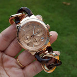 Michael Kors Runway Rose Gold Dial Two Tone Steel Strap Watch for Women - MK4269 Buy Now By Michael Kors