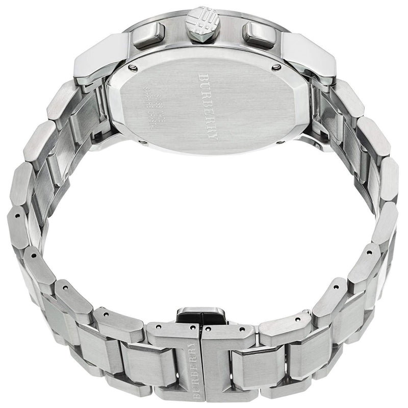 Burberry The City Chronograph Silver Dial Silver Steel Strap Watch for Men - BU9350 Buy Now By Burberry