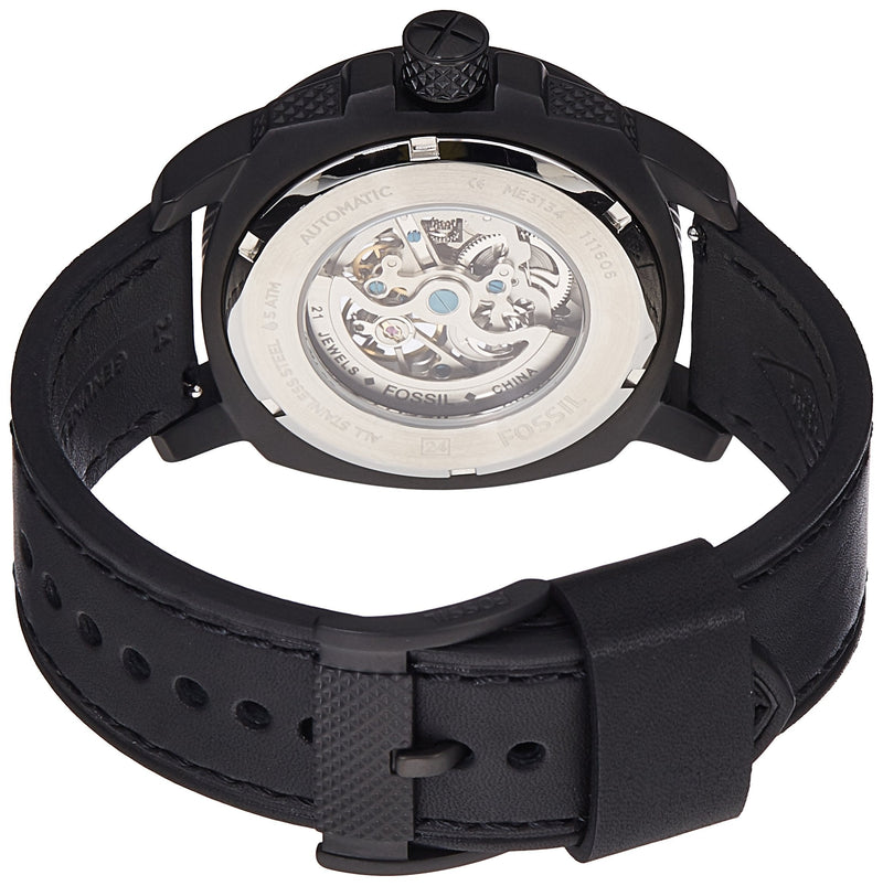Fossil Modern Machine Automatic Skeleton Grey Dial Black Steel Strap Watch for Men - ME3134 Buy Now By Fossil