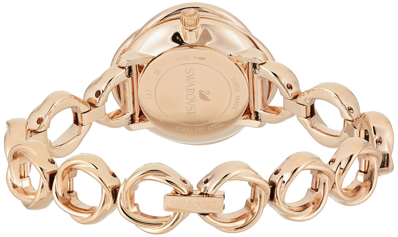 Shop Swarovski Crystal Flower Silver Dial Rose Gold Steel Strap Watch for Women - 5547626 in USA