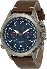 Hugo Boss Nomad Blue Dial Brown Leather Strap Watch for Men - 1513773 Buy Now By Hugo Boss
