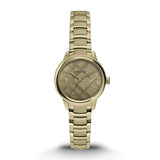 Shop Burberry The Classic Champagne Dial Gold Steel Strap Watch for Women - BU10109 in USA