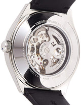 Emporio Armani Meccanico White Skeleton Dial Black Leather Strap Watch For Men - AR60003 Buy Now By Emporio Armani