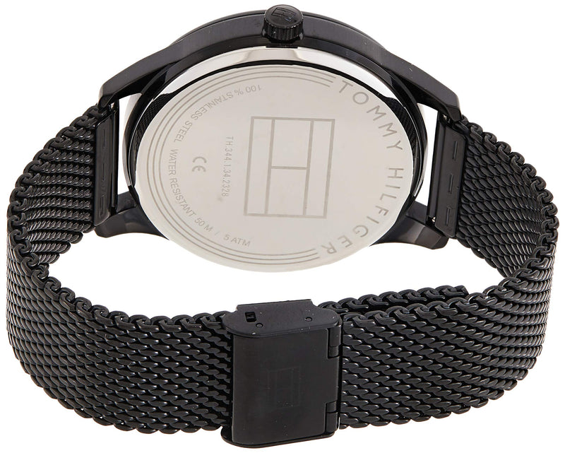 Shop Tommy Hilfiger Damon Quartz Black Dial Black Mesh Bracelet Watch for Men - 1791420 in USA