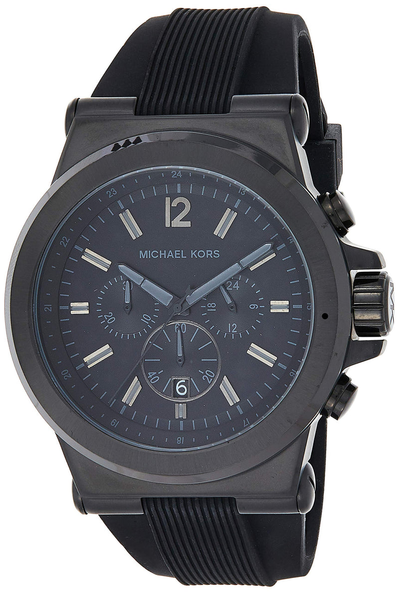 Shop Michael Kors Dylan Black Dial Black Rubber Strap Watch for Men - MK8152 in USA