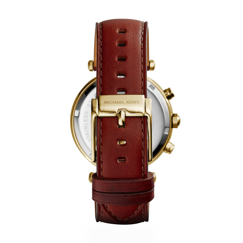 Michael Kors Parker Champagne Gold Dial Brown Leather Strap Watch for Women - MK2249 Buy Now By Michael Kors