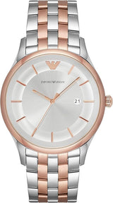 Emporio Armani Lambda Analog Silver Dial Two Tone Steel Strap Watch For Men - AR11044 Buy Now By Emporio Armani