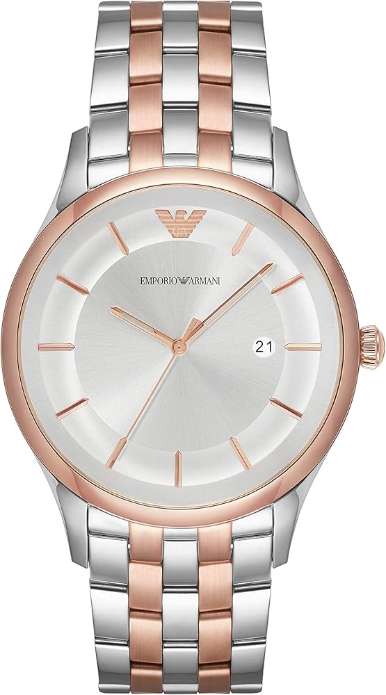 Emporio Armani Lambda Analog Silver Dial Two Tone Steel Strap Watch For Men - AR11044 Buy Now By Emporio Armani
