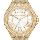 Shop Michael Kors Camille Three-Hand Crystals White Dial Gold Steel Strap Watch for Women - MK4800 in USA
