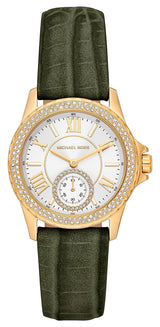 Michael Kors Mini Everest Crystals White Dial Green Leather Strap Watch for Women - MK4720 Buy Now By Michael Kors