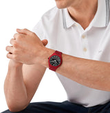 Michael Kors Slim Runway Quartz Black Dial Red Steel Strap Watch for Men - MK8712 Buy Now By Michael Kors