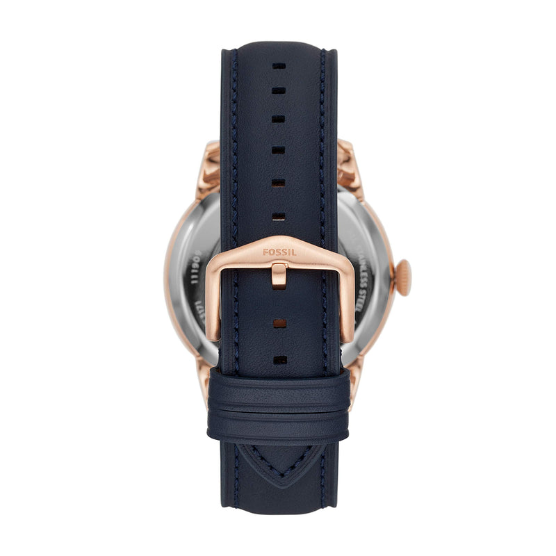 Fossil Townsman Automatic White Dial Navy Blue Leather Strap Watch for Men - ME3171 Buy Now By Fossil