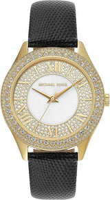 Michael Kors Harlowe Analog White Dial Black Leather Strap Watch For Women - MK2988 Buy Now By Michael Kors