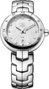 Shop Tag Heuer Link Diamonds Mother of Pearl Dial Silver Steel Strap Watch for Women - WAT1411.BA0954 in USA