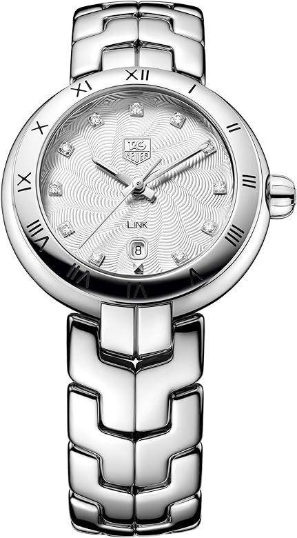 Shop Tag Heuer Link Diamonds Mother of Pearl Dial Silver Steel Strap Watch for Women - WAT1411.BA0954 in USA
