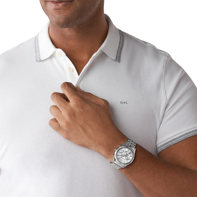 Michael Kors Lexington Silver Dial Silver Steel Strap Watch for Men - MK8405 Buy Now By Michael Kors