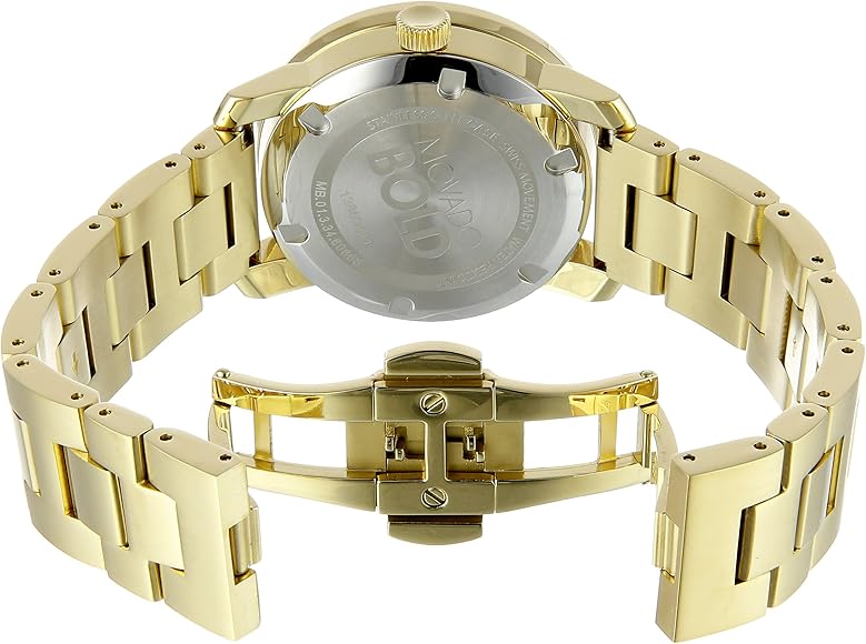 Shop Movado Bold Diamonds Gold Dial Gold Steel Strap Watch for Women - 3600150 in USA