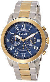 Fossil Grant Chronograph Blue Dial Two Tone Steel Strap Watch for Men - FS5024 Buy Now By Fossil