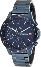 Shop Tommy Hilfiger Bank Quartz Blue Dial Blue Steel Strap Watch for Men - 1791720 in USA
