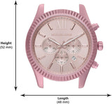 Shop Michael Kors Lexington Chronograph Pink Dial Pink Steel Strap Watch for Women - MK8792 in USA