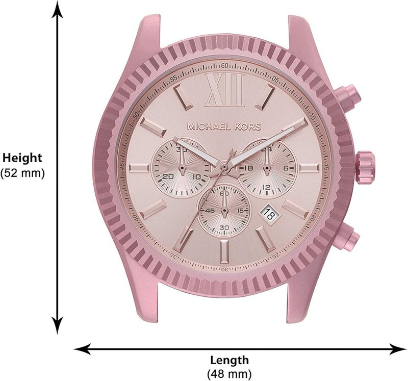 Shop Michael Kors Lexington Chronograph Pink Dial Pink Steel Strap Watch for Women - MK8792 in USA