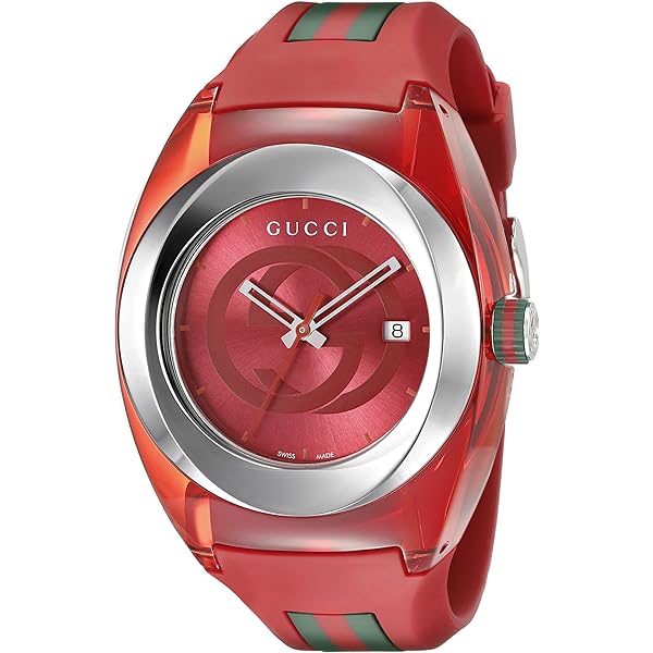 Shop Gucci Sync XXL Quartz Orange Dial Orange Rubber Strap Unisex Watch - YA137108 in USA