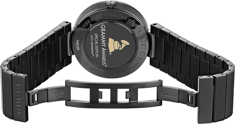 Gucci Interlocking G Quartz Gold Dial Black Steel Strap Watch For Women - YA133314 Buy Now By Gucci