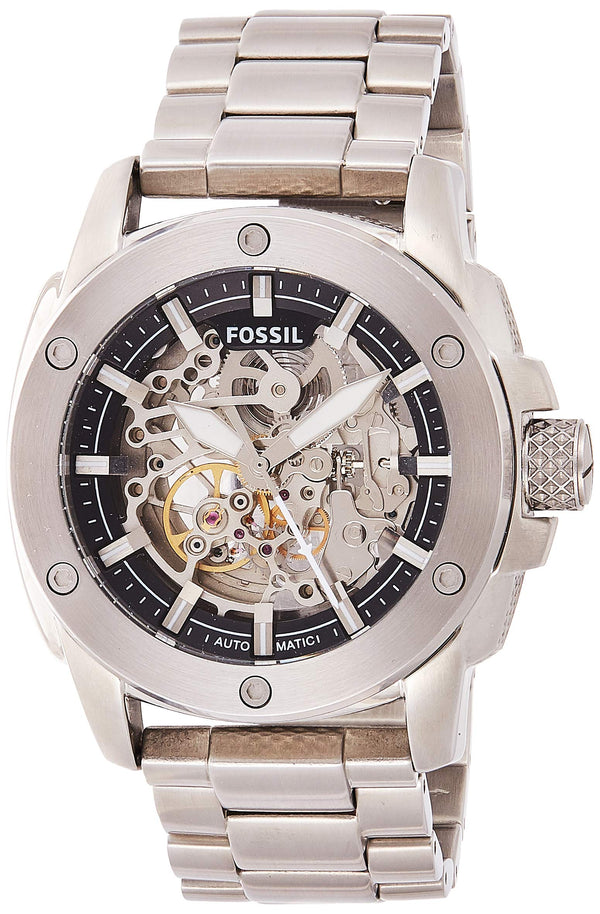 Fossil Modern Machine Automatic Silver Dial Silver Steel Strap Watch for Men - ME3081 Buy Now By Fossil