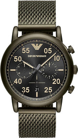 Emporio Armani Luigi Quartz Chronograph Black Dial Green Mesh Bracelet Watch For Men - AR11115 Buy Now By Emporio Armani