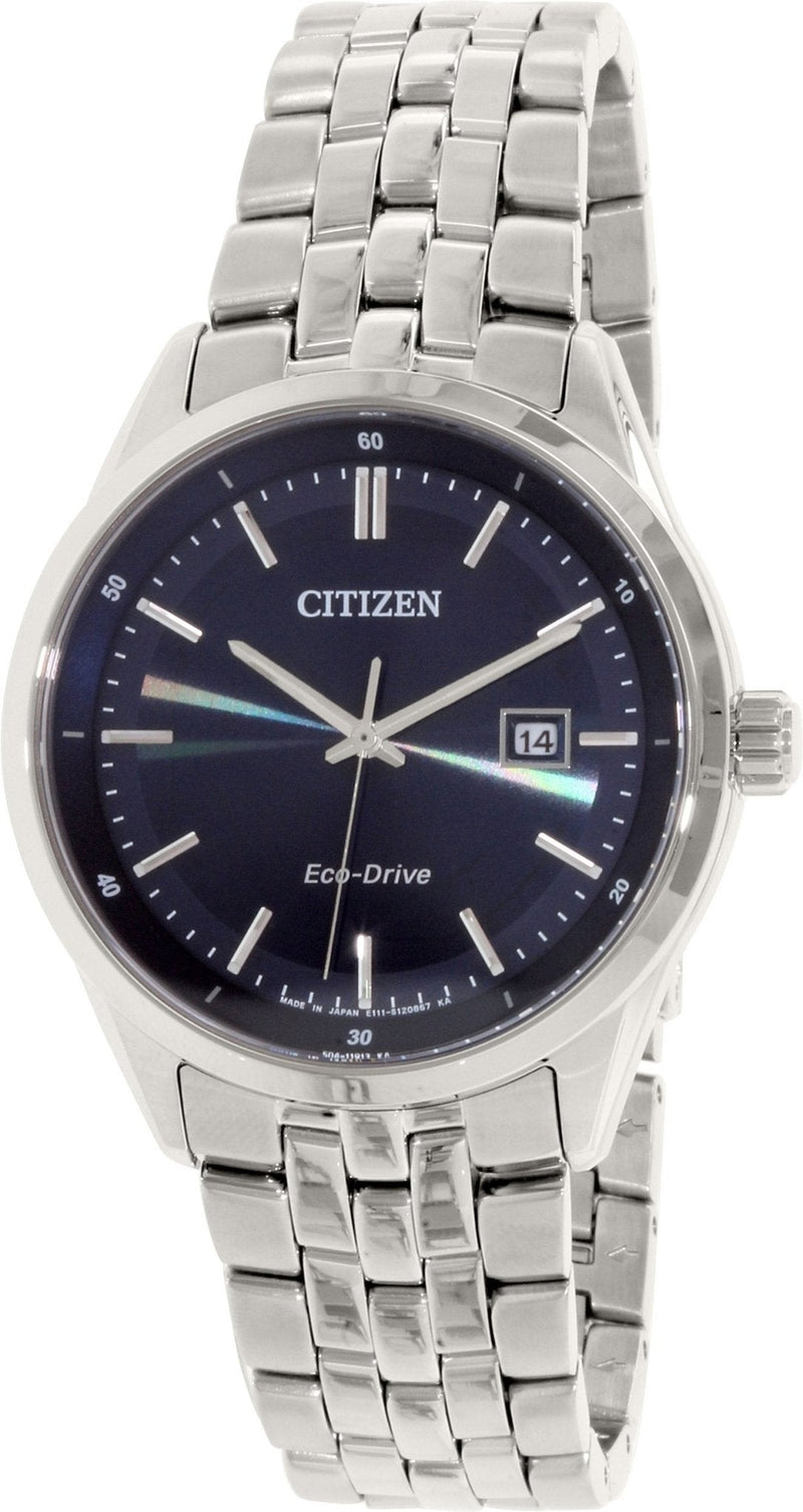 Citizen Eco Drive Blue Dial Silver Steel Strap Watch For Men - BM7250-56L Buy Now By Citizen