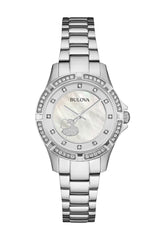 Bulova Crystal Silver Dial Silver Steel Strap Watch for Women - 96L226 Buy Now By Bulova