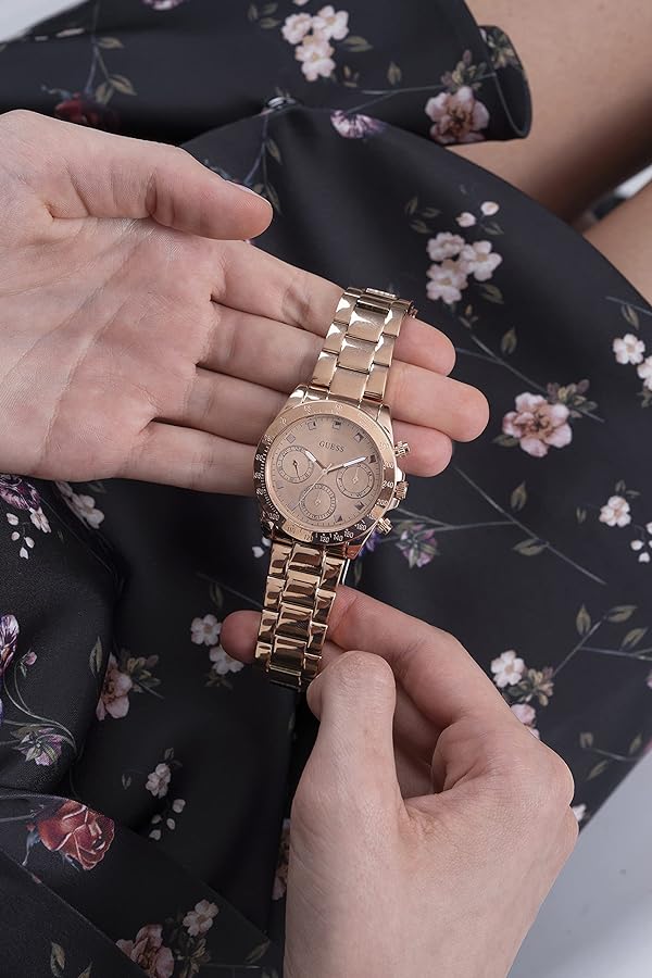 Guess Eclipse Rose Gold Dial Rose Gold Steel Strap Watch for Women - GW0314L3 Buy Now By Guess