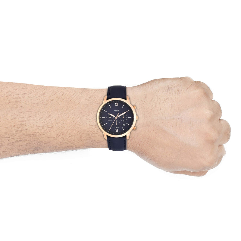 Fossil Neutra Chronograph Blue Dial Blue Leather Strap Watch for Men - FS5454 Buy Now By Fossil