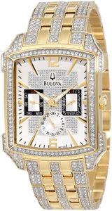 Bulova Crystal Chronograph White Dial Two Tone Steel Strap Watch for Men - 98C109 Buy Now By Bulova