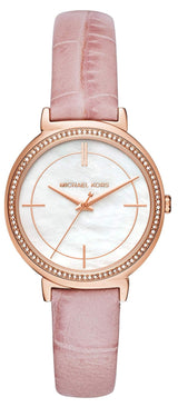 Michael Kors Cinthia Mother of Pearl Dial Pink Leather Strap Watch for Women - MK2663 Buy Now By Michael Kors