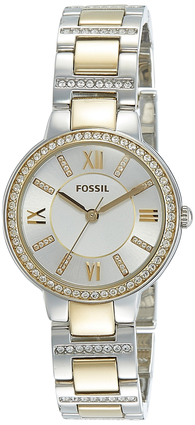 Fossil Virginia Silver Dial Two Tone Steel Strap Watch for Women - ES3503 Buy Now By Fossil