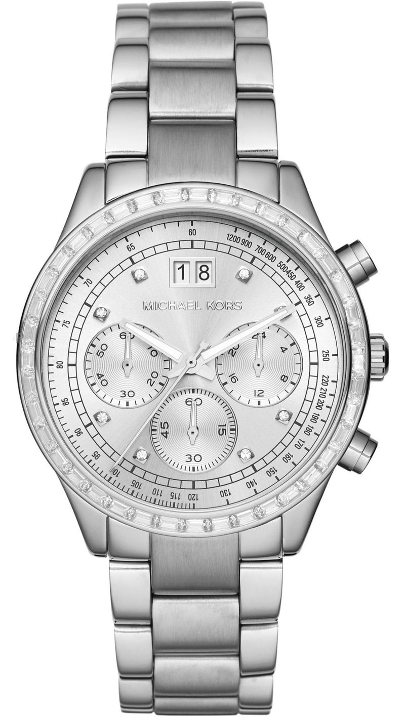 Michael Kors Brinkley Diamonds Silver Dial Silver Steel Strap Watch for Women - MK6186 Buy Now By Michael Kors