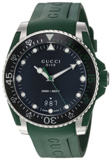 Shop Gucci Dive Black Dial Green Rubber Strap Watch For Men - YA136310 in USA