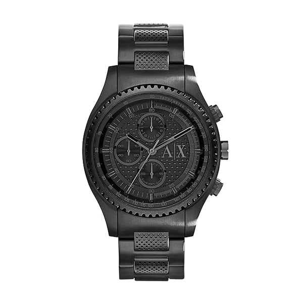 Armani Exchange Chronograph Black Dial Black Steel Strap Watch For Men - AX1605 Buy Now By Armani Exchange