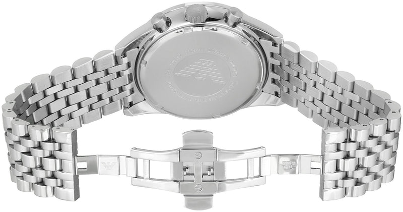 Emporio Armani Tazio Chronograph Black Dial Silver Steel Strap Watch For Men - AR5988 Buy Now By Emporio Armani