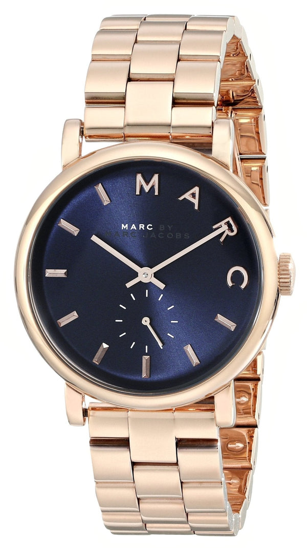 Marc Jacobs Baker Blue Dial Rose Gold Steel Strap Watch for Women - MBM3330 Buy Now By Marc Jacobs
