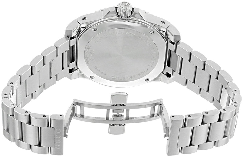 Shop Gucci Dive Analog Black Dial Silver Steel Strap Watch For Men - YA136208 in USA