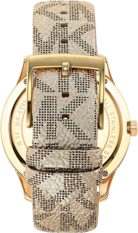 Michael Kors Runway Three Hand Quartz Gold Dial Brown Leather Strap Watch For Women - MK6999 Buy Now By Michael Kors